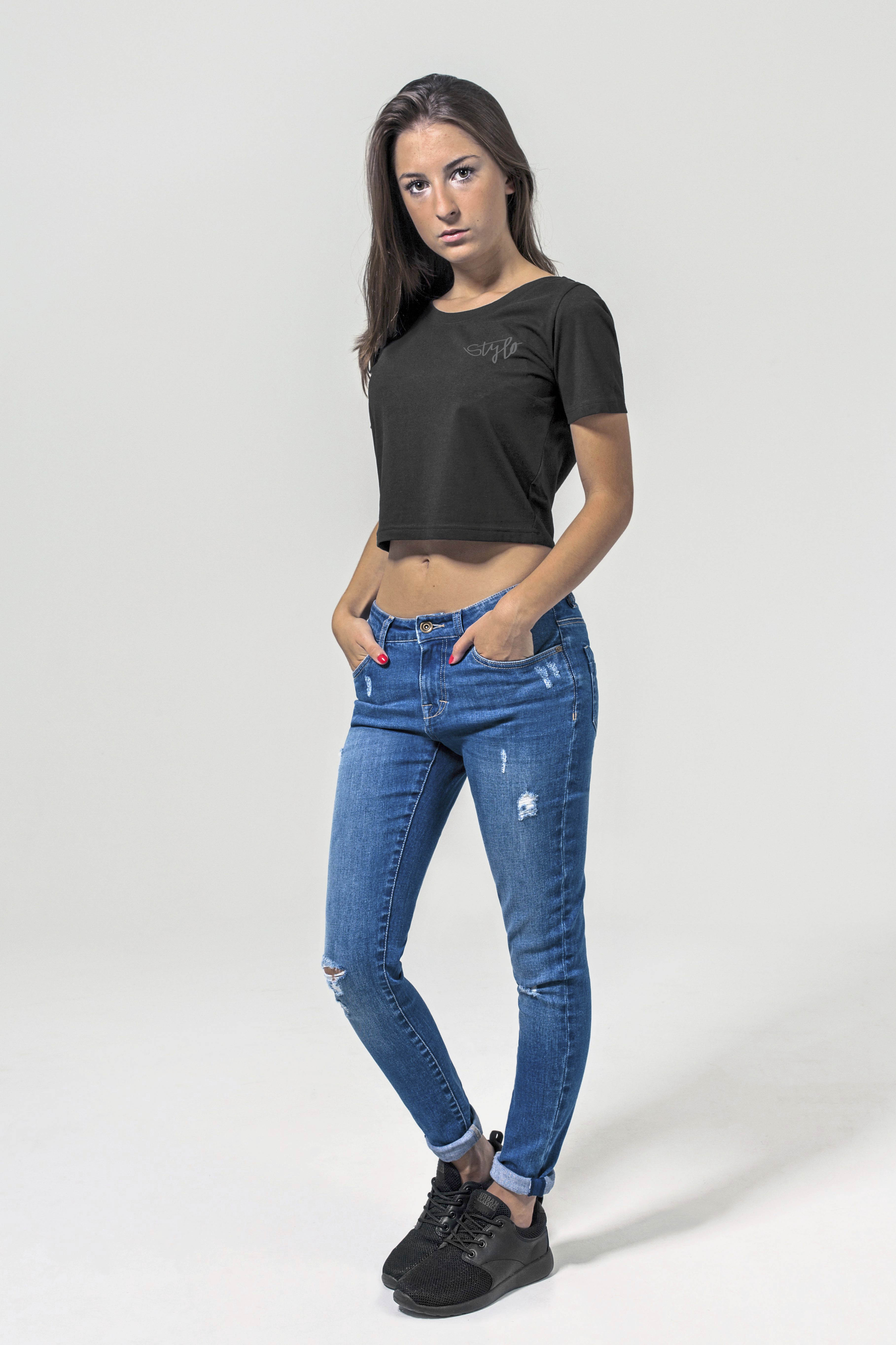 Ladies Cropped Tee -Stylo-